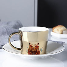 Load image into Gallery viewer, Reflection coffee cup with plate cool cups and mugs creative mark drinkware
