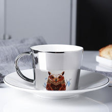 Load image into Gallery viewer, Reflection coffee cup with plate cool cups and mugs creative mark drinkware
